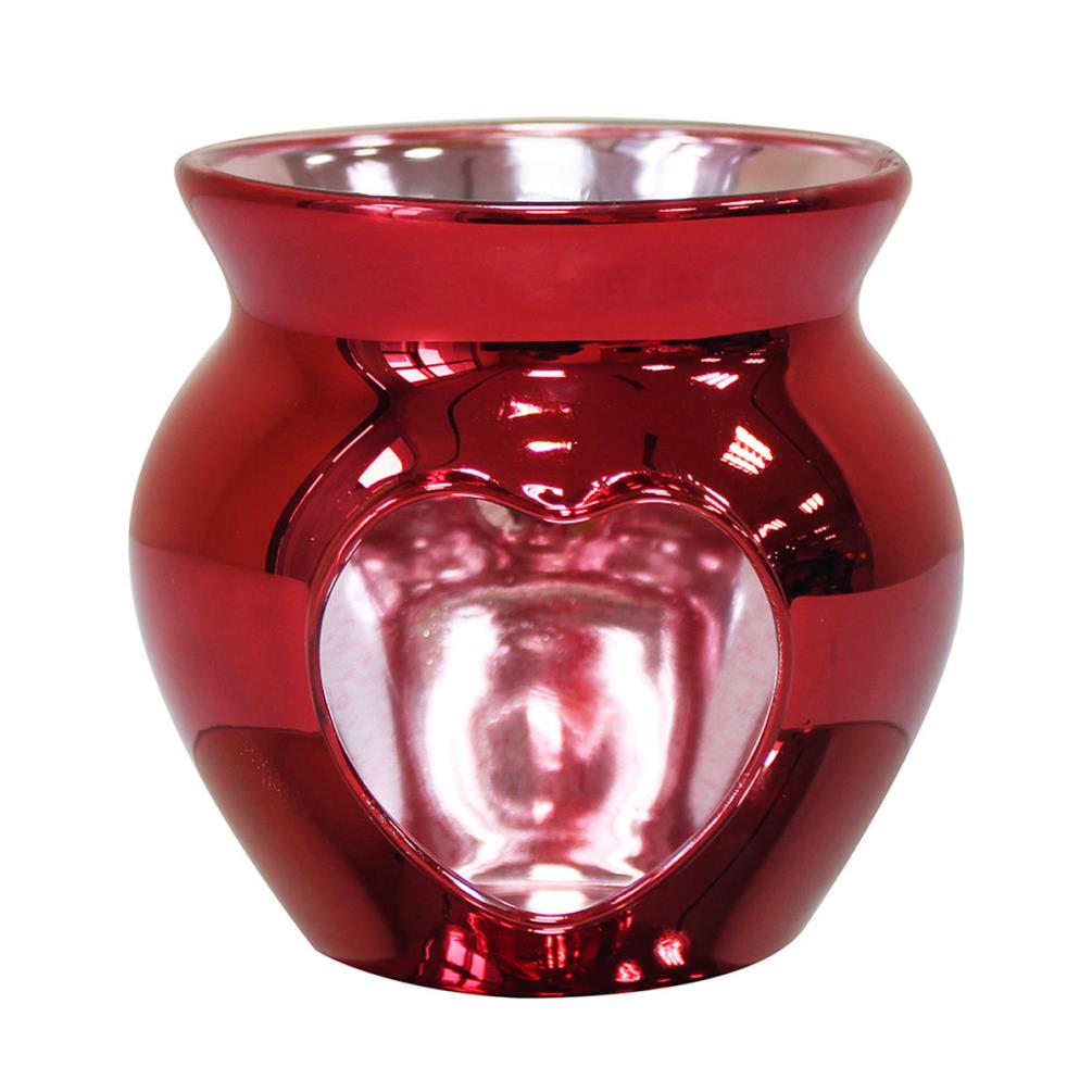 Desire Red Polished Glass Heart Wax Melt Warmer £5.99